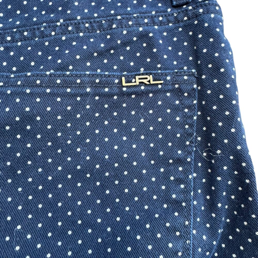 Lauren Ralph Lauren 8 Polka Dot Straight Leg Jeans Mid Rise Denim - Picture 5 of 6